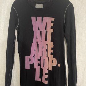 NEW 90291 We Are The People Black T Shirt size 2